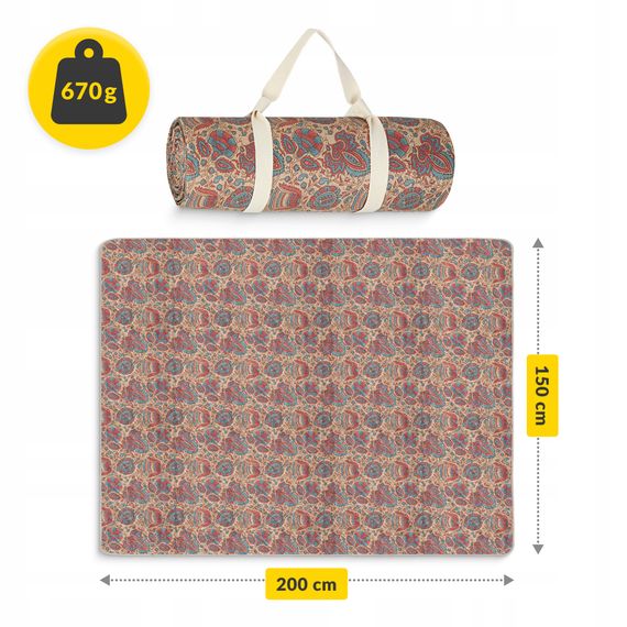 Килимок для пікніка та кемпінгу 4FIZJO 200 x 150 см складний (P-5905973405720) | Зображення 3