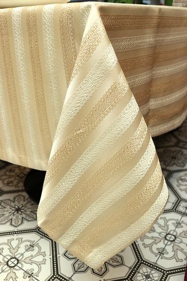 Скатерть жаккардовая Kayra Strip 160×285 см | Зображення 2