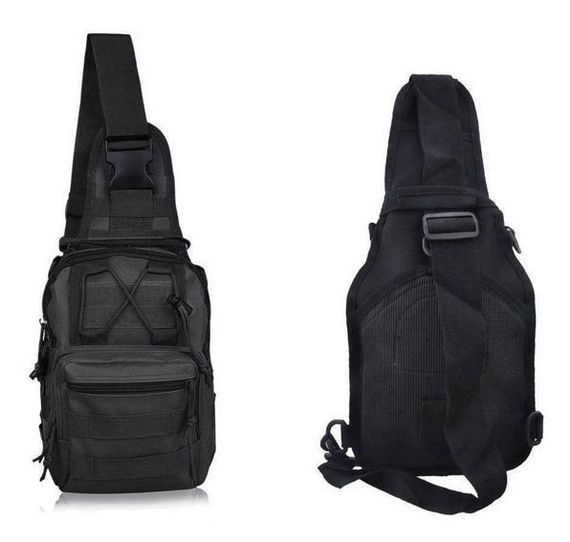 Тактична сумка через плече штурмовий рюкзак / чорна   знижка | Зображення 4