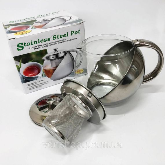 Стеклянный чайник для кофе и чая UNIQUE, Стеклянный заварочный чайник для чая чайники YL-62 | Зображення 1