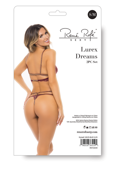 Комплект білизни LUREX DREAMS 2PC SET BURGUNDY, S/M | Зображення 3