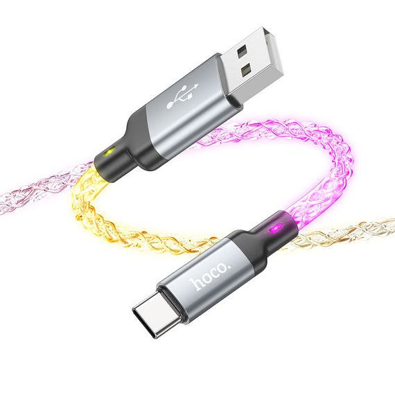 Дата кабель Hoco U112 Shine 2.4A USB to Type-C (1m) Gray | Зображення 2