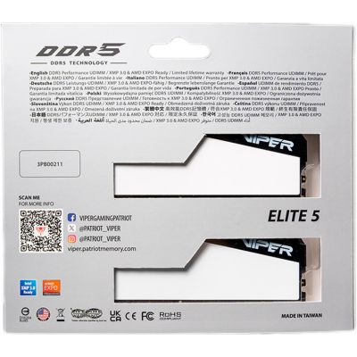 Модуль памяти для компьютера DDR5 32GB (2x16GB) 5600 MHz Viper Elite 5 Patriot (VEB532G5636KW) | Зображення 7