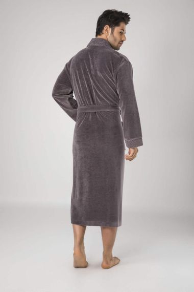 Чоловічий велюровий халат Nusa 20665 коричневий  2XL | Зображення 1