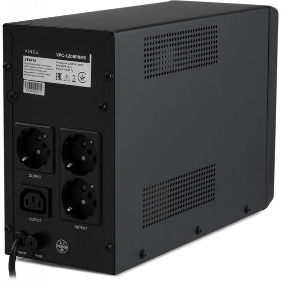 Пристрій безперебійного живлення Vinga LED 1200VA ( VPC-1200PRM3 ) (VPC-1200PRM3) | Зображення 3