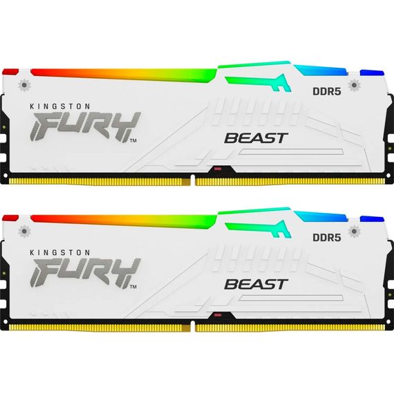 Модуль пам'яті для комп'ютера DDR5 32GB (2x16GB) 6000 MHz Beast RGB EXPO White Kingston Fury (ex.HyperX) (KF560C36BWE2AK2-32) | Зображення 2