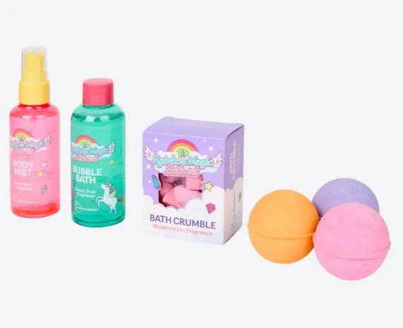 Подарунковий набір Rainbow Magic Bath Set (bubble bush, mist, bath crumble, bath fizzers) | Зображення 1