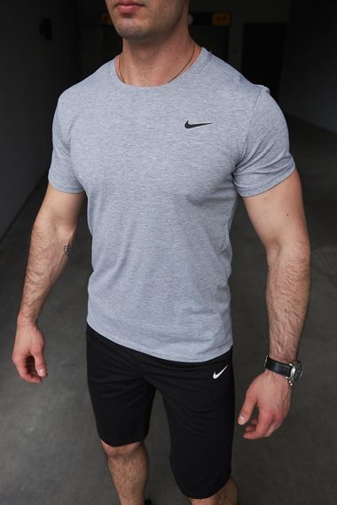 Комплект чоловічий Nike: футболка сіра + шорти чорні (9852144482) | Зображення 1
