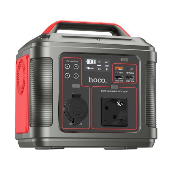 Портативна зарядна станція HOCO DB28 300W Iron Gray+Red | Зображення 1