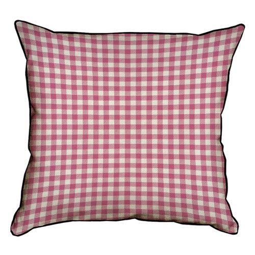 Подушка з мішковини Розовая клетка 45x45 см (45PHB_SWE005_WH)