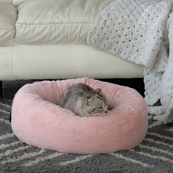 Лежак Pet Fashion Soft для собак і котів розовий 48х48х17 см | Зображення 3