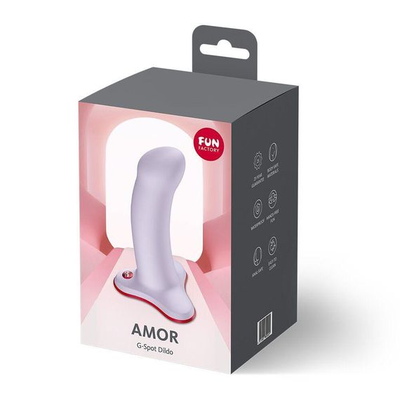 Фалоімітатор Fun Factory AMOR Purple, довжина 14,6 см, діаметр 3,7 см, вигнутий Sex Aura | Зображення 8
