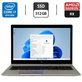 Ультрабук HP EliteBook 850 G5 / 15.6" (1920x1080) IPS / Intel Core i7-8550U (4 (8) ядра по 1.8 - 4.0 GHz) / 16 GB DDR4 / 512 GB SSD / AMD Radeon RX 540, 2 GB GDDR5, 128-bit / WebCam / LTE / Windows 11 Pro б/у