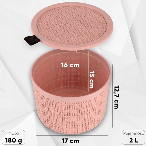 Корзина для зберігання з кришкою Curver (Курвер) Jute 2 л (01903) Рожевий | Зображення 2