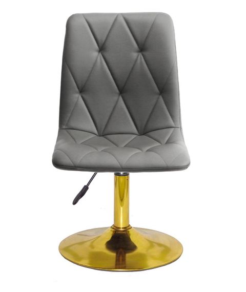 Стул Melvin (Fred) GD-Base, на золотой круглой ноге-опоре, с регулировкой высоты, мягкое сиденье экокожа цвет серый 701 | Зображення 1