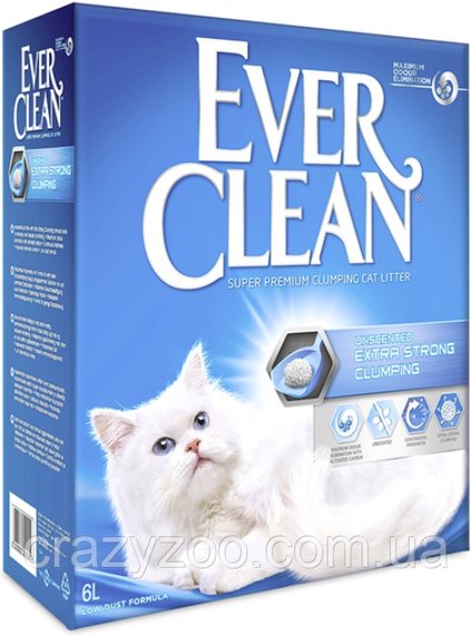 Наповнювач для котячого туалету Ever Clean Extra Strong Clumping Unscented без аромату 6 л 123443