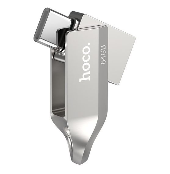 Флешка HOCO UD8 Smart Type-C USB 64Gb, серебристая