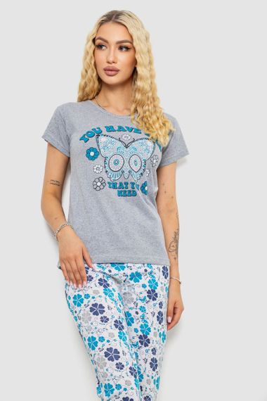 Пижама женская, цвет серый, 243R2528 | Зображення 1