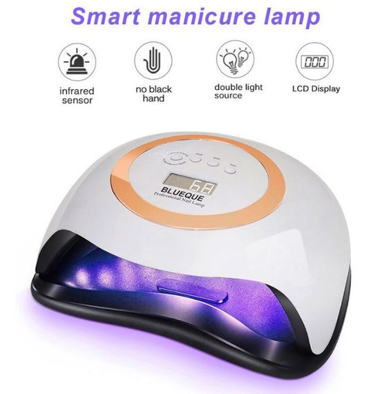 UV LED лампа Nail Lamp Blueque BQ-V1 168 Вт для манікюру для сушіння гелю гель-лаку | Зображення 3