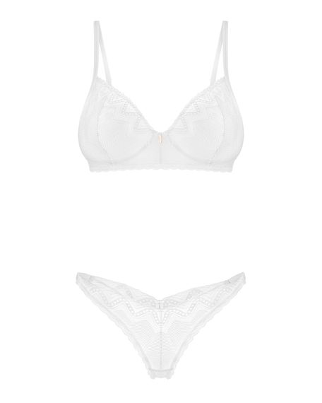 Комплект Obsessive Alissium 2-pcs set, XS/S, кружево, лиф с мягкой чашкой, трусики танга | Зображення 5