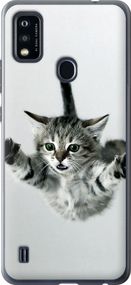 Чехол на ZTE Blade A51 Летящий котёнок "2322u-2506-17620"