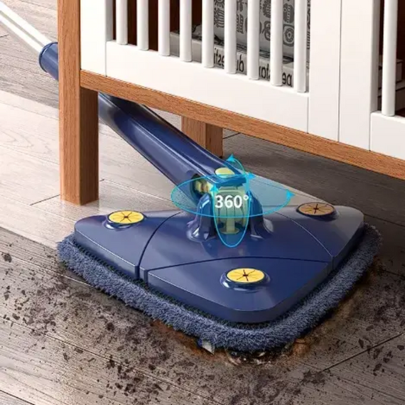 Трикутна Швабра з функцією повороту на 360°, з самовіджимом та мікрофіброю, телескопічна розбірна ручка | Зображення 2