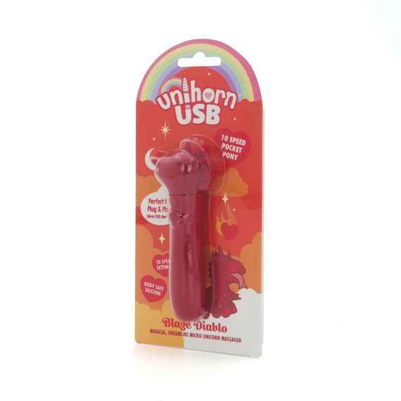 Вібратор-єдиноріжка Unihorn USB Bullet – Blaze Diablo віброкуля, USB-зарядка, 10 режимів | Зображення 2