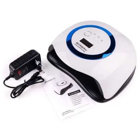 UV LED лампа Nail Lamp Blueque BQ-V1 168 Вт для манікюру для сушіння гелю гель-лаку | Зображення 1