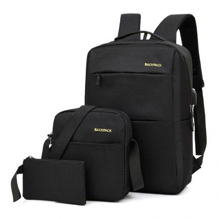 Рюкзак городской Backpack Комплект 3 в 1 вместительный рюкзак для ноутбука с сумкой и кошельком | Зображення 1