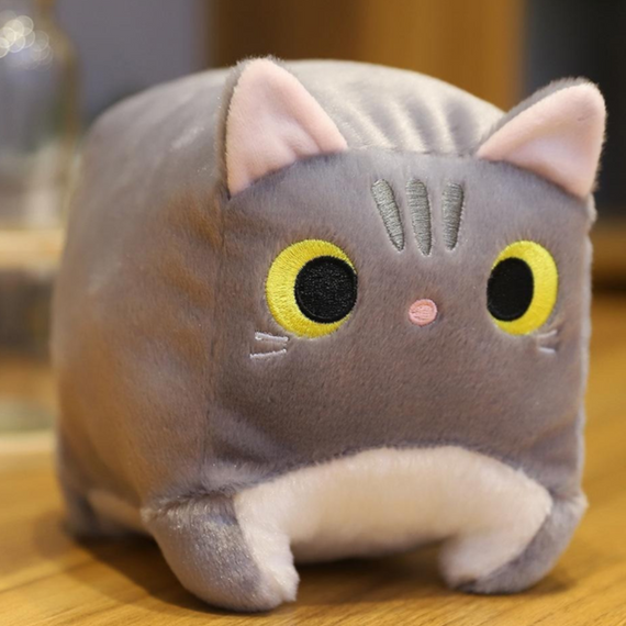 М'яка плюшева іграшка сірий квадратний котик 40 см знижка | Зображення 3