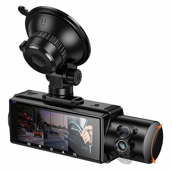 Відеореєстратор Hoco DI61 3.16-inch display with rear camera (1280+720P) Black | Зображення 3