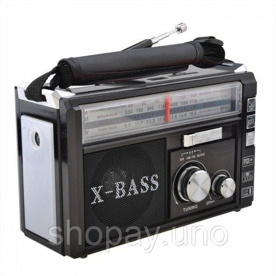 Радіоприймач портативне радіо Golon RX-381 акумуляторний ретро стовпчик usb sd mp3 fm. Колір: чорний | Зображення 1