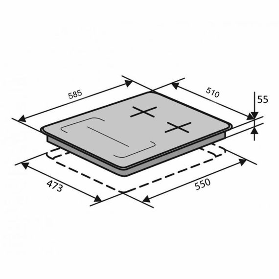 Варочная поверхность Ventolux HG622 B9G CS FI (BK) | Зображення 7