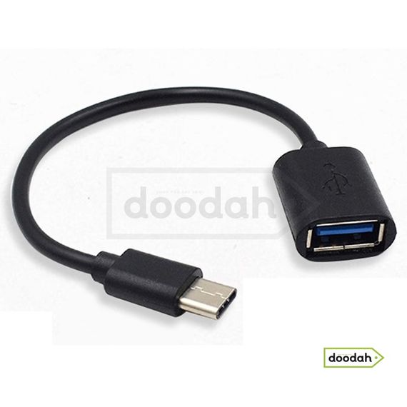Кабель OTG Type-C 3.1 на USB мама Black - підключення usb девайсів до планшету або телефону