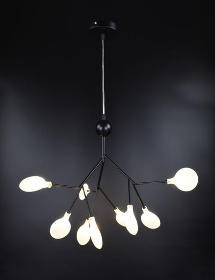 Люстра підвісна на 9 лампочок 26094 Чорний 60-150х56х56 см. | Зображення 1