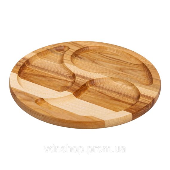 Менажниця дерев'яна 35 см кругла на 3 секції, ясен T12W350 | Зображення 2