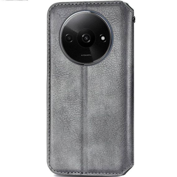 Шкіряний чохол-книжка GETMAN Cubic (PU) для Xiaomi Redmi A3 Сірий | Зображення 1