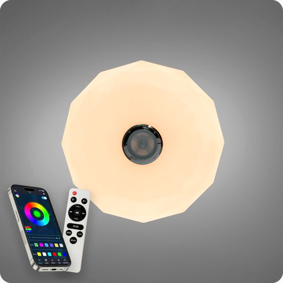 Люстра світлодіодна 517 Dlight RGB з пультом і  колонкою 80Вт Білий (02157) | Зображення 3