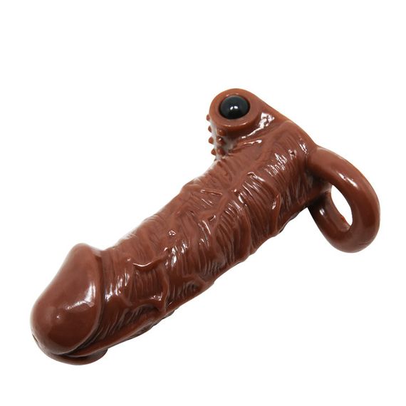 Насадка на член - Brave Man Vibrating Penis Sleeve Brown Sex Aura | Зображення 3