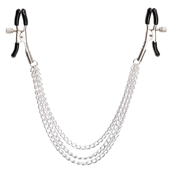 Зажимы на соски "Clamps three chains", три цепочки sexstyle