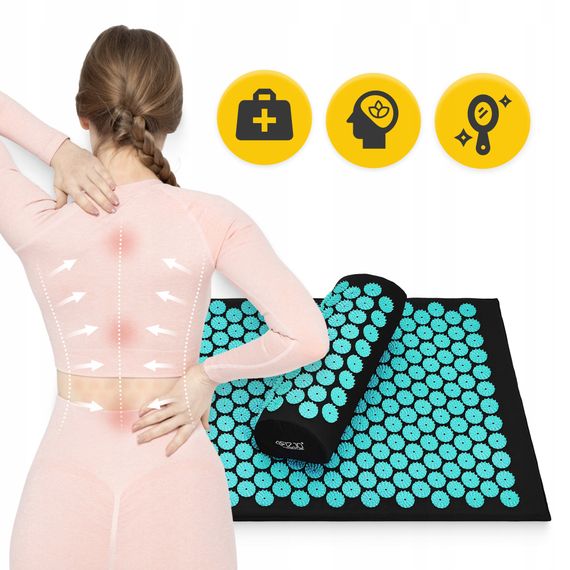 Килимок акупунктурний з валиком 4FIZJO Classic Mat Аплікатор Кузнєцова Black/Blue (P-5905973402385) | Зображення 9