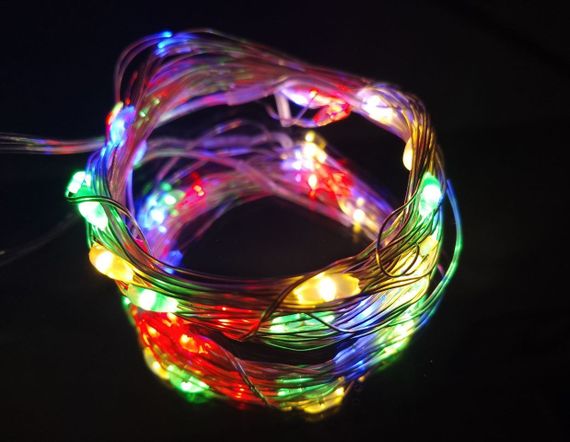 Гирлянда на батарейках (3шт АА) "светодиодные капли" 3м, 30LED, мульти цвет