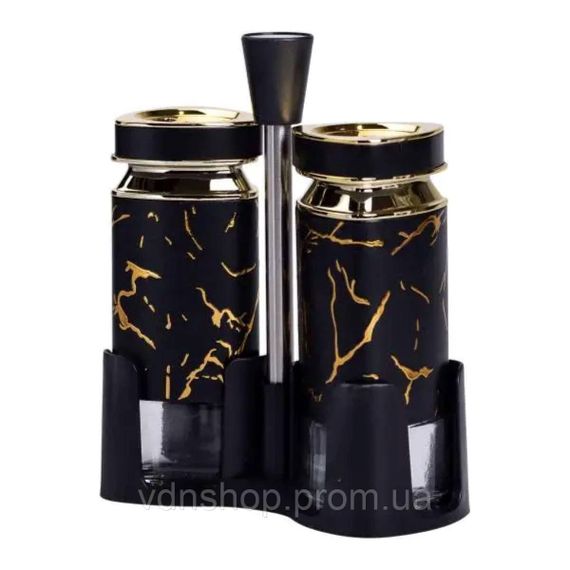 Набор для специй на подставке солонка и перечница по 120 мл Черный HP-1353 | Зображення 1