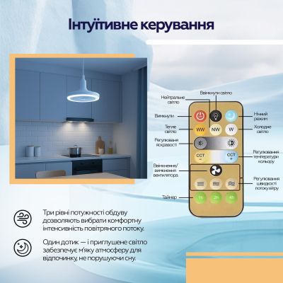 Вентилятор XoKo LED Fan Light 001 (XK-FL-001) | Зображення 4