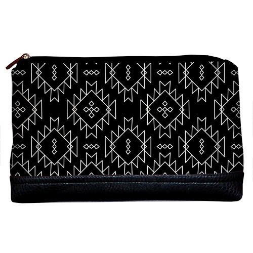 Косметичка дорожная женская Lovely Орнамент на черном фоне 26x15x8 см