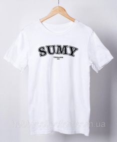 Футболка жіноча із патріотичним принтом "SUMY Ukraine 1652" біла