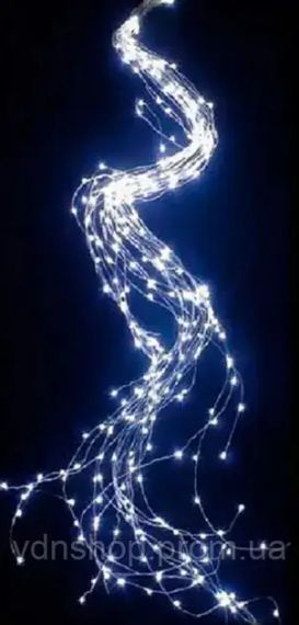 Гірлянда на ялинку Кінський хвіст 2 метри 20 ниток Холодний білий | Зображення 2