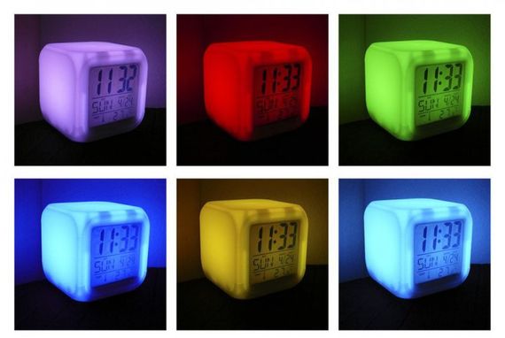 Світиться годинник Glowing LED будильник термометр нічник хамелеон