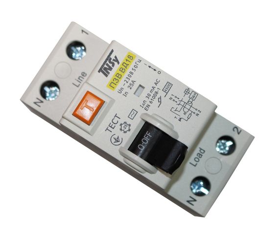 Вимикач диференційний ПЗВ ВД-18 2Р 25А 30мА тип АС електромеханічний Ny95506279 | Зображення 3