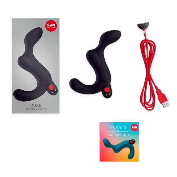 Масажер простати Fun Factory DUKE black, стимуляція промежини, знімна віброкуля Sex Aura | Зображення 4